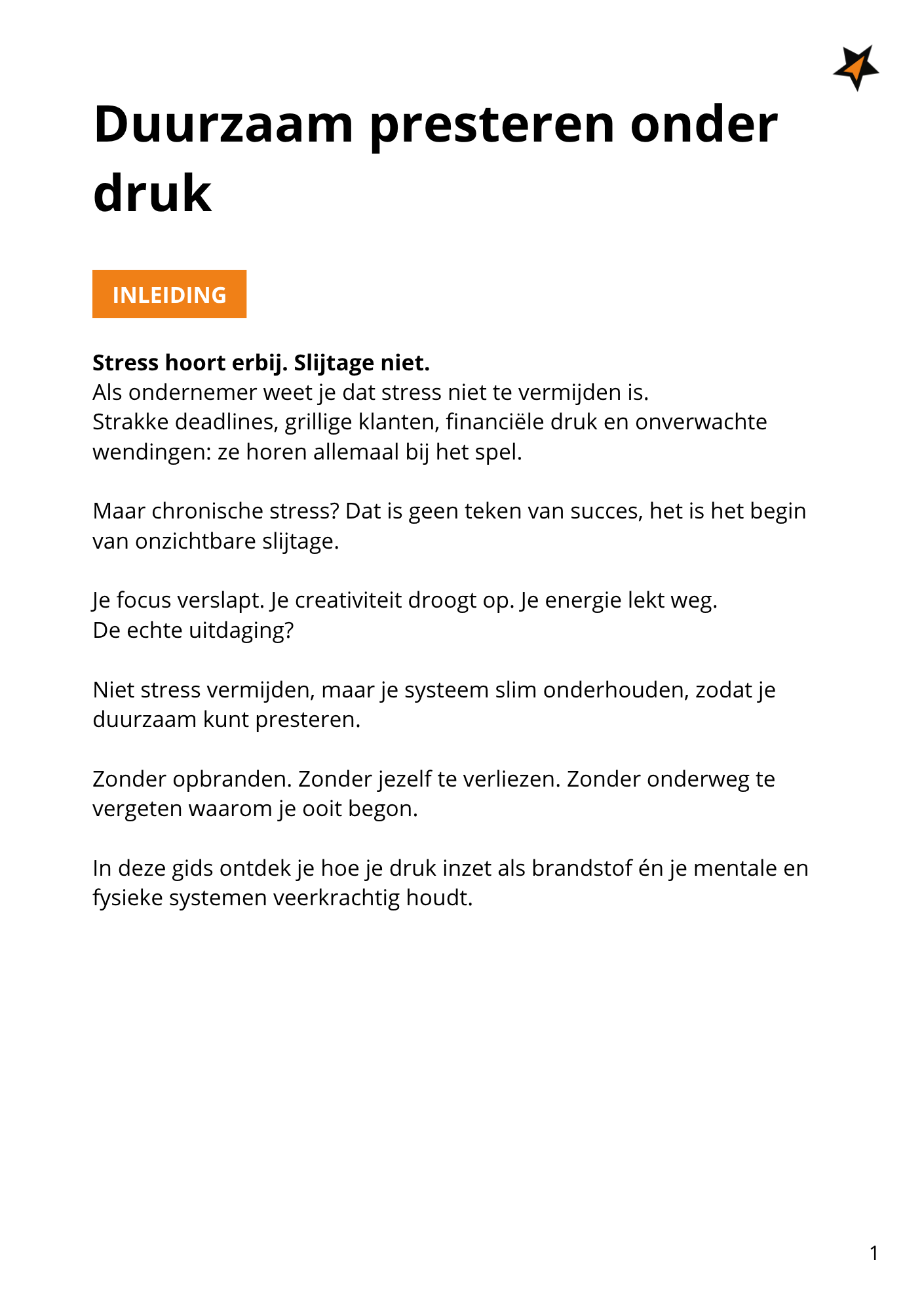 Duurzaam presteren onder druk